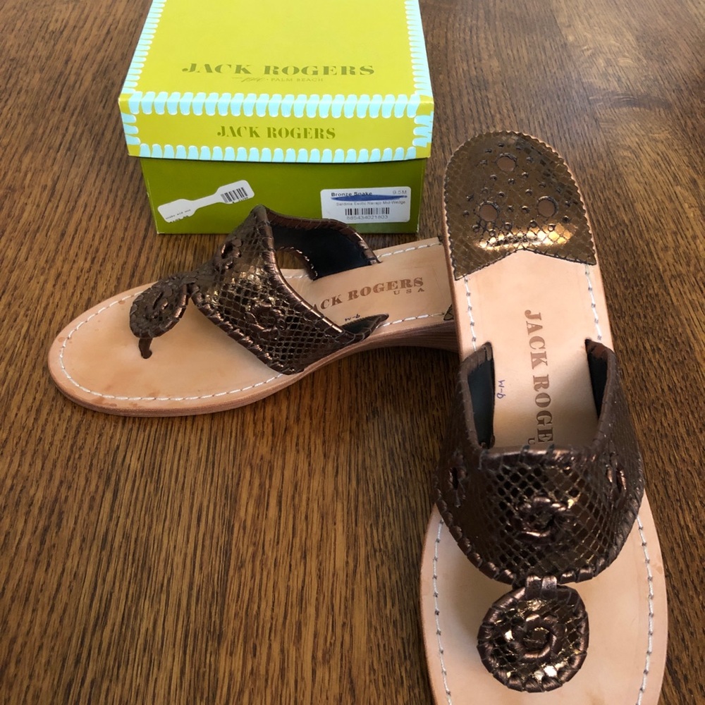Jack Rogers exotic Navajo mid wedge sandals